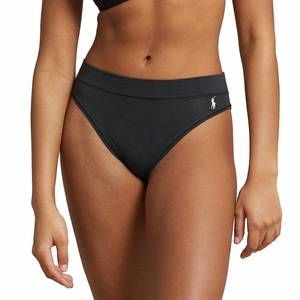 NEW POLO RALPH LAUREN high-rise high-cut organic cotton brief in onyx